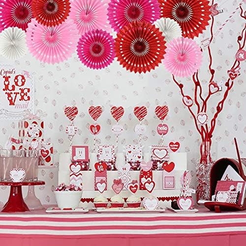 BEISHIDA Honeycomb Round Paper Fans Red Pink Mix Hanging Party Decoration - Image 5