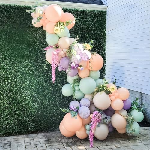 Dusty Green Purple Pink Balloon Arch Kit Fairy Wonderland Birthday Party Decorations Fairy Balloon Garland Dusty Green Pastel Pink Lavender Purple Balloons for Girls Fairytale Tea Party Supplies - Image 5