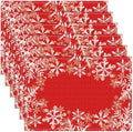 Christmas Placemats Set of 6 Table Mat Red Snowflakes Decorations by Meetcolor