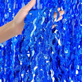 4 Pack Navy Blue Wavy Foil Fringe Curtains Party Decorations - 3.3 ft x 6.6 ft Streamer Tinsel Curtain Party Photo Backdrops for Birthday Party by CYLMFC