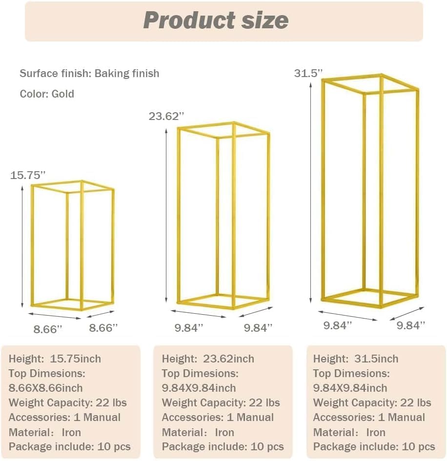 23.6inch 2 pcs Column Vases Gold Centerpieces for Table Metal Flower Stand Gold Wedding Centerpieces for Tables Party Floral Stands for Flowers - Image 5