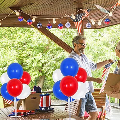 TONIFUL 4 Set Blue Red White Balloon Centerpiece for Table Balloons Stand - Image 5