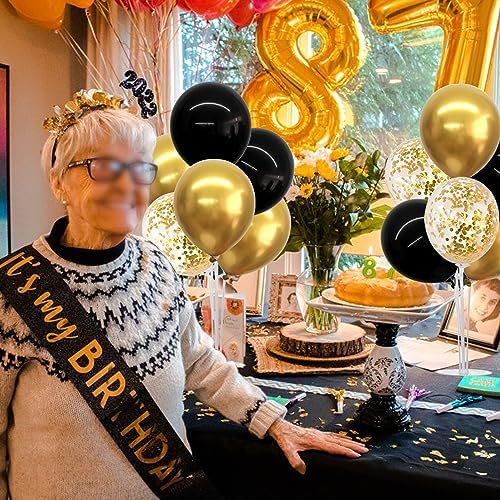 TONIFUL 4 Set Black Gold Balloon Stand Balloon Centerpieces for Table - Image 5