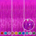 Rose Red Fringe Curtain Backdrop 3 Pack, 3.2 x 8.2 FT Decorations by Melsan