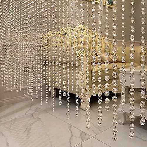 Crystal Acrylic Gems Bead Garland Strands, KinHom 16 Feet Hanging Clear 14mm Daimond Beads Chain Garlands for Manzanita Tree Centerpiece, Chandelier Bead Lamp Chain, Christmas/Wedding Party Decoration - Image 5