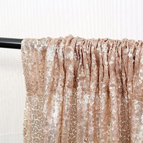 Poise3EHome Champagne Sequin Backdrop Curtains,2 Pcs 2FTx8FT Glitter Panels for Party Halloween Birthday Party Baby Shower Wedding Christmas Thanksgiving Holiday Decor - Image 5