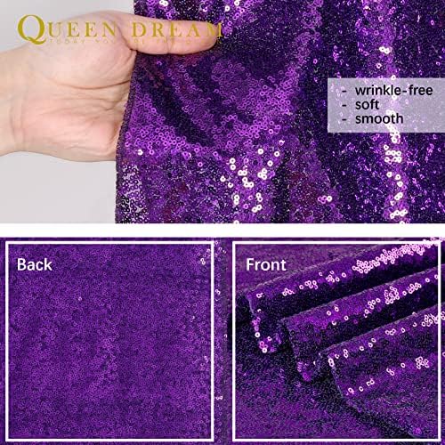 Purple Sequin Backdrop 2 Panels 2FTx8FT Glitter Halloween Party Backdrop - Image 4