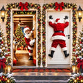 Christmas Door Cover Decorations Banner for Front Door Reindeer and Santa by Unknown