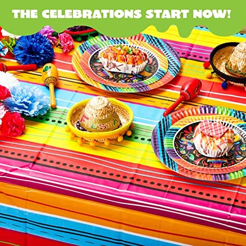 JOYIN 6 pcs Cinco De Mayo Printed Plastic Tablecover w/Multi Color Style (54 x 108 INCHES) for Fiesta, Taco Night, Birthday, and Mexican Themed Party - Image 7