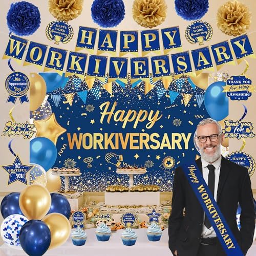 DARUNAXY Happy Workiversary Party Decorations for Men Women(31PC) - Image 3