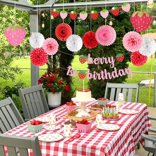 Kriyokiaa Berry First Birthday Decorations, 14 Pcs Strawberry Set - Image 3