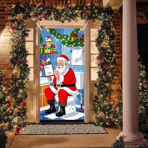 BlissYard Door Cover Bathroom Humor Wrapped Boxes 35x71 Inch Polyester - Image 5