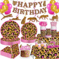 cocomigo 193pcs Cheetah Birthday Decorations Tableware Set, 25 Guests by cocomigoPartyHome