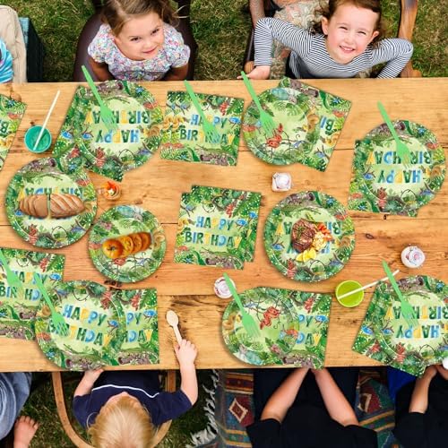96PCS Reptile Plates and Napkins Snake Jungle Party Decor for 24 Guests - Image 5