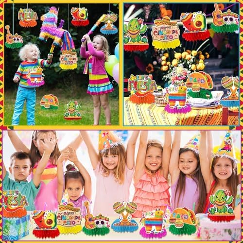 JULMELON 8 Pcs Cinco De Mayo Honeycomb Centerpieces Fiesta Table Decor - Image 6