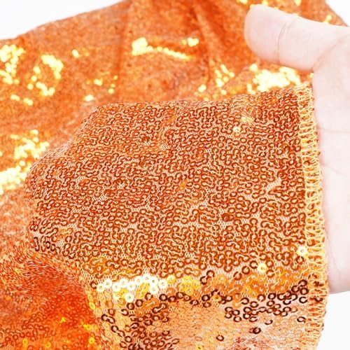 Poise3EHome 6FT x 8FT Orange Sequin Photography Backdrop Curtain for Halloween Party Decoration - Image 4