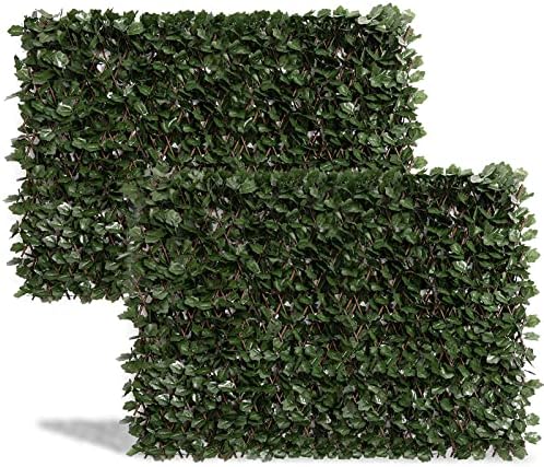 DOEWORKS Expandable Faux Ivy Privacy Screen, Double-Sided, Balcony, 2 Pack by DOEWORKS