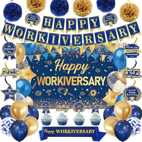 DARUNAXY Happy Workiversary Party Decorations for Men Women(31PC) by DARUNAXY