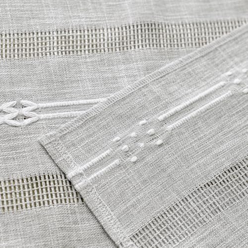 Rustic Linen Farmhouse Table Runner, Woven Boho Table Runner 13" × 108" - Image 4