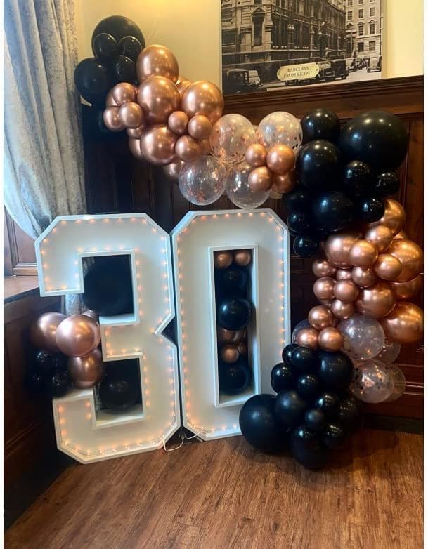 Rose Gold and Black Balloon Arch Kit, ADOINBY 140Pcs Metallic Rose Gold Black Balloon 18 12 10 5 Inch Different Size Balloons for Birthday Party Bridal Shower Wedding Engagement Anniversary Decoration - Image 5