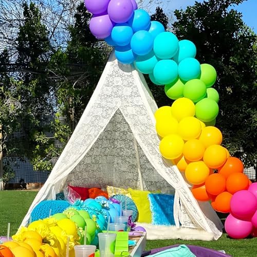 Voircoloria 98pcs Rainbow Balloons Garland Arch Kit, 18 12 10 5 Inch - Image 6