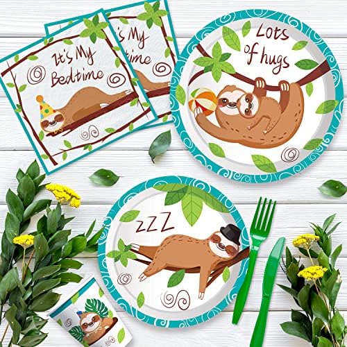 Sloth Birthday Party Supplies, Sloth Party Decorations, Serves 24 - Image 7