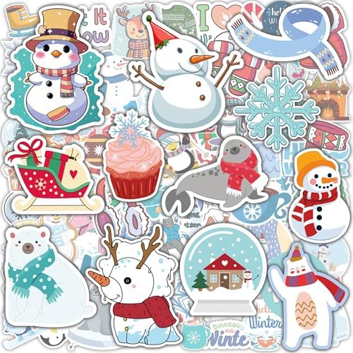 OHOME Winter Stickers | 100 PCS Snowflake Stickers for Kids - Vinyl Winter Games Toys Gifts Activities Party Favors Supplies - Snowman Crafts Bulk for Classroom Home by OHOME