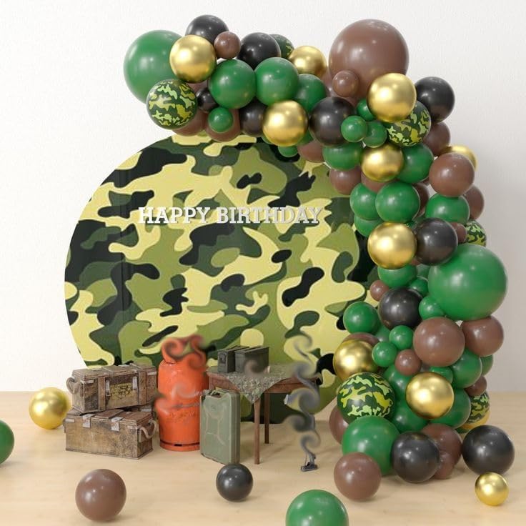 Green Brown Black Balloons, 50 Pcs for Camping Birthday Party Decorations - Image 7