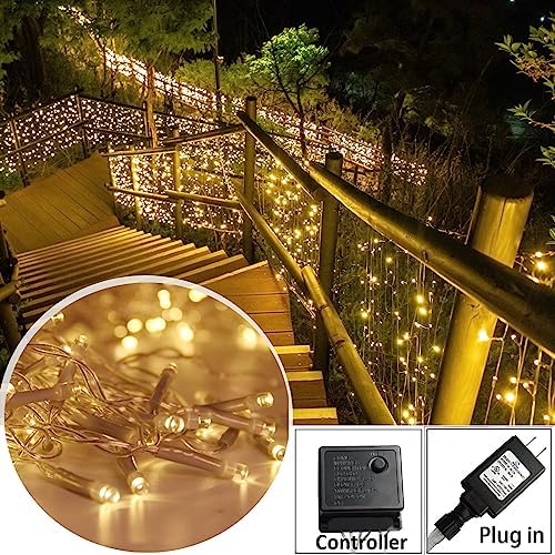 Solhice LED Curtain Lights Outside 40ft x 3ft for Backyard, 600 LED Plug in Hanging Fence String Lights Outdoor Waterproof for Backdrop Backyard Patio Deck Décor (Not Connectable) - Image 3