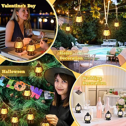 Ferraycle 48 Pcs Mini Lanterns Bulk 4 Inch Black Lamp Table Centerpieces - Image 6