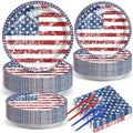 50 Guests 4th of July American Flag Patriotic Party Decorations Plates Napkins 250th Anniversary Themed Tableware Set Veterans Day Party Supplies Independence Paper Plates Napkins 200PCS by gisgfim