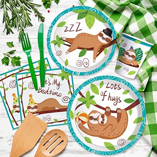 Sloth Birthday Party Supplies, Sloth Party Decorations, Serves 24 - Image 5