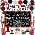 Crenics Rock and Roll Birthday Party Decorations, Happy Birthday Backdrop by Crenics