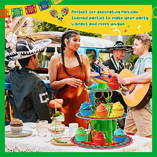 BenLouis 3Tier Fiesta Cupcake Stand Birthday Party Decorations - Image 6