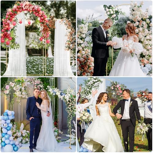 7.2FT Metal Arch Backdrop Stand, Gold Balloon Arch Stand for Wedding Party - Image 6
