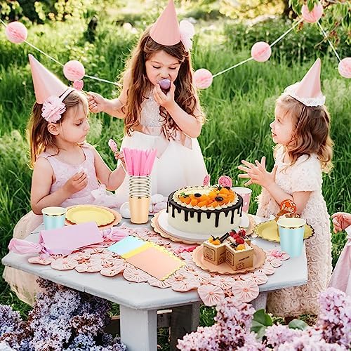 Yaomiao 336 Pcs 48 Guests Pastel Party Plate Set Supplies, Classic - Image 6