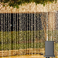 Solhice LED Curtain Lights Outdoor 50ft x10ft, 1000 LED Plug in Hanging String Lights Indoor Bedroom, Twinkle Light Backdrop for Outside Wedding Decor, Warm White (Not Connectable) by Solhice