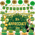 We Appreciate You Party Decorations Green Gold Thank You for All You Do Banner Honeycomb Centerpieces Hanging Swirls for Office Employee Pastor Teacher Doctor Labor Day Boss Appreciation Party Decor by Wayyogh