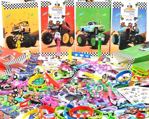 PLOUGVI 232 PCS Party Favors for Truck Birthday Decorations Supplies Truck Party Stuff for Party Goodie Bag Stuffer Pinata Filler Gifts - Image 2