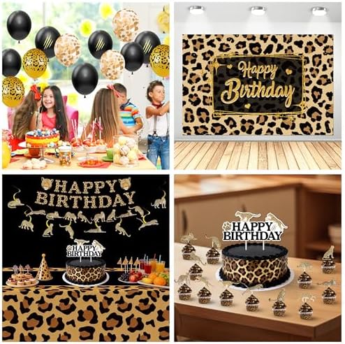 Cheetah Birthday Decorations Leopard Print Birthday Party Supplies - Image 4