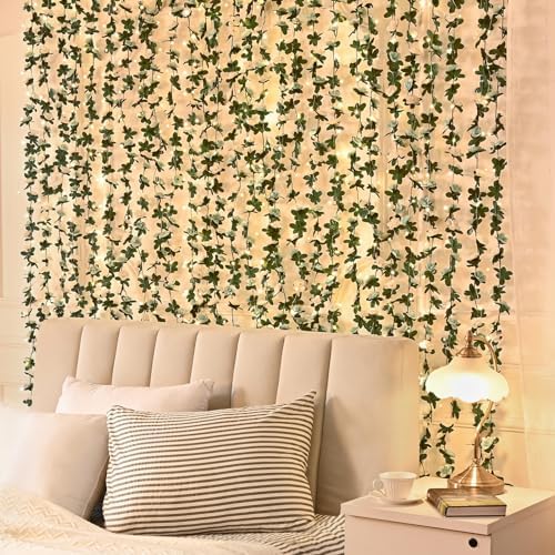 5Pcs 41Ft Flower Garland with Lights Blue & White Floral Garland Rose Vines - Image 3