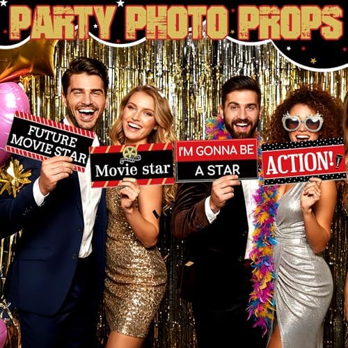 Beeveer 24 Designs Movie Party Photo Booth Props, Double Sided PVC Selfie - Image 5