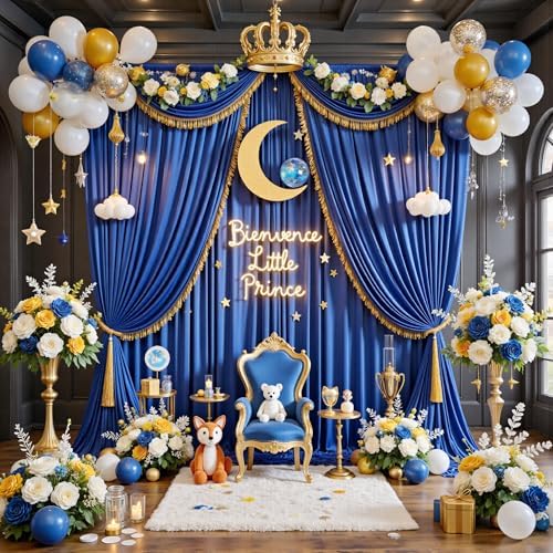 12ft x 10ft Royal Blue Backdrop Curtains for Parties, Wrinkle Free 2 Panels Photo Backdrop Drapes Back Drop Cloth for Wedding Birthday Photography Background Decor - Image 4