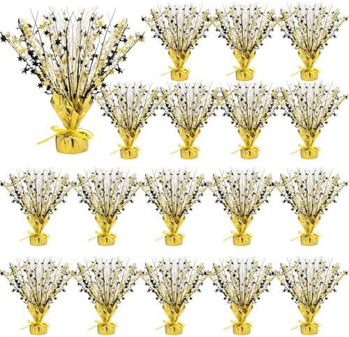 Crowye 18 Pcs Black Gold Foil Spray Centerpiece Table Decoration for Party by Crowye