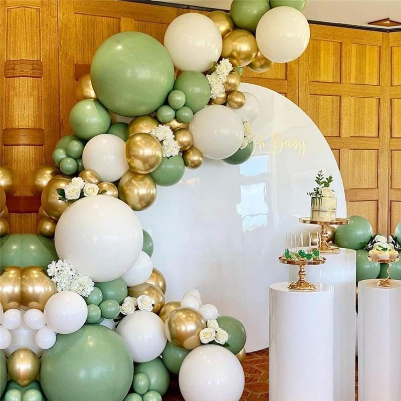 Green Gold Balloons, 50 Pcs Baby Shower Balloons for Jungle Safari Party - Image 4