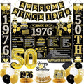 Roetyce 50th Birthday Decorations Men Women, Black Gold Back in 1976 Poster by Roetyce