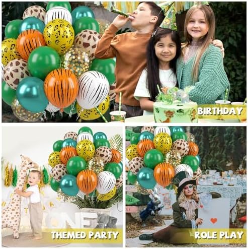 Jungle Safari Balloons, 50 Pcs Animal Print Balloons for Birthday Party - Image 4
