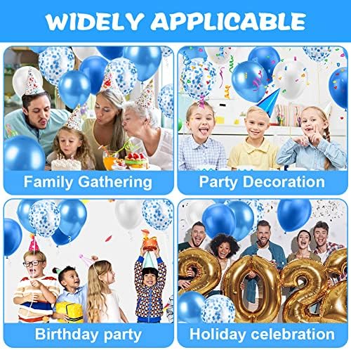 Ainiv 15PCS Blue Balloons, 12inch Thicken Party Balloons with Ribbon - Image 3