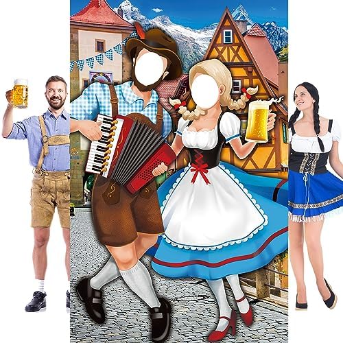 Tudomro 6 x 4 ft Oktoberfest Couple Photo Door Banner Party Decorations by Tudomro