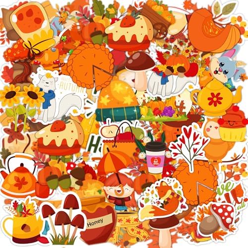 OHOME Fall Stickers | 100 PCS Thanksgiving Stickers for Kids - Vinyl Thanksgiving Games Toys Gifts Activities Essentials Party Favors Supplies - Friendsgiving Crafts Bulk for Classroom Home by OHOME